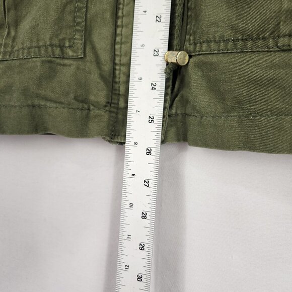 Utility Field Jacket Olive Green Women's M Zip Up Miss London Cinch Waist Army - Picture 5 of 8